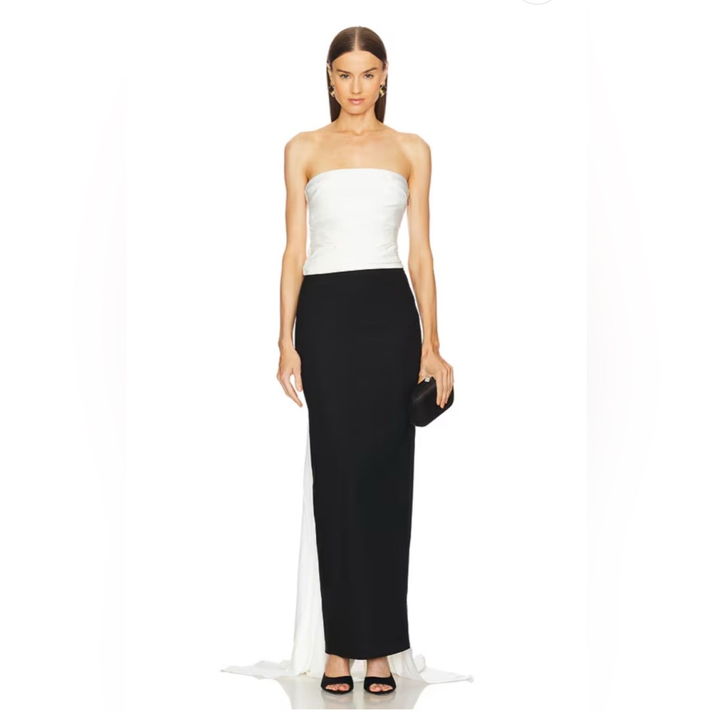 NWT Michael Costello and REVOLVE Sabine Gown in Black & Ivory, size M
